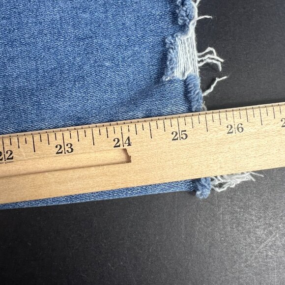 Paige Jeans Womens 34x25* Cindy Cropped Straight Blue Faded Raw Hem Denim Tag 33 - Picture 12 of 16